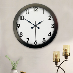 Mey İthalat® 36 cm Siyah Metal Standart Duvar Saati