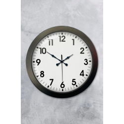 Mey İthalat® 36 cm Siyah Metal Standart Duvar Saati