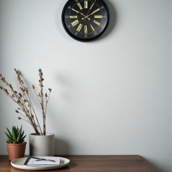 Mey İthalat® 36 Cm Siyah Modern Duvar Saati