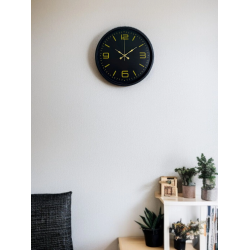 Mey İthalat® 36 Cm Siyah Modern Duvar Saati