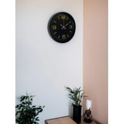 Mey İthalat® 36 Cm Siyah Modern Duvar Saati