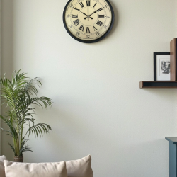 Mey İthalat® 36 Cm Siyah Retro Tasarım Duvar Saati