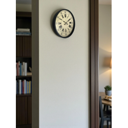 Mey İthalat® 36 Cm Siyah Retro Tasarım Duvar Saati