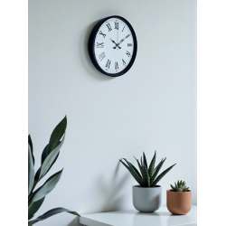 Mey İthalat® 36 Cm Siyah Roma Rakamlı Duvar Saati