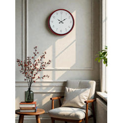 Mey İthalat® 36 Cm Standart Kırmızı Duvar Saati