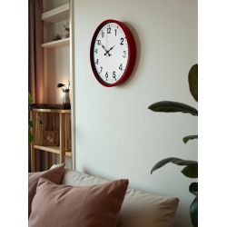 Mey İthalat® 36 Cm Standart Kırmızı Duvar Saati