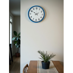 Mey İthalat® 36 Cm Standart Mavi Duvar Saati