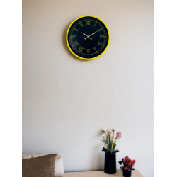 Mey İthalat® 36 Cm Standart Sarı Duvar Saati