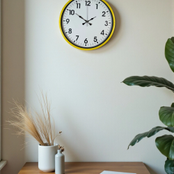 Mey İthalat® 36 Cm Standart Sarı Duvar Saati