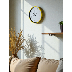 Mey İthalat® 36 Cm Standart Sarı Duvar Saati