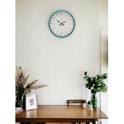 Mey İthalat® 36 Cm Turkuaz 24 Saat Göstergeli Özel Tasarım Duvar Saati