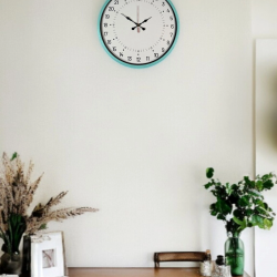 Mey İthalat® 36 Cm Turkuaz 24 Saat Göstergeli Özel Tasarım Duvar Saati