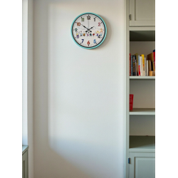 Mey İthalat® 36 Cm Turkuaz Çocuk Odası Duvar Saati