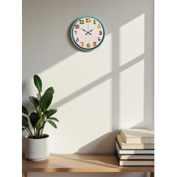 Mey İthalat® 36 Cm Turkuaz Çocuk Odası Duvar Saati