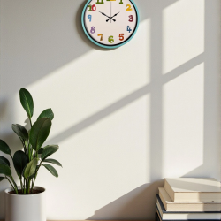 Mey İthalat® 36 Cm Turkuaz Çocuk Odası Duvar Saati