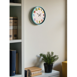 Mey İthalat® 36 Cm Turkuaz Çocuk Odası Duvar Saati