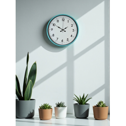 Mey İthalat® 36 Cm Turkuaz Dekoratif Duvar Saati