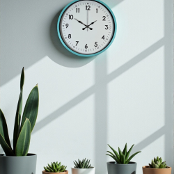 Mey İthalat® 36 Cm Turkuaz Dekoratif Duvar Saati