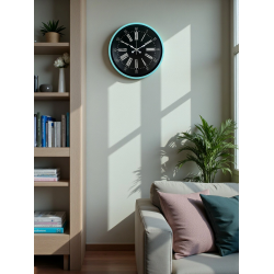 Mey İthalat® 36 Cm Turkuaz Dekoratif Duvar Saati