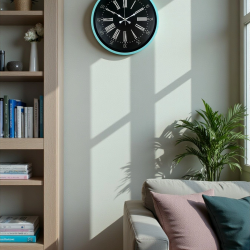 Mey İthalat® 36 Cm Turkuaz Dekoratif Duvar Saati