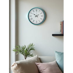 Mey İthalat® 36 Cm Turkuaz Dekoratif Duvar Saati