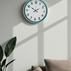 Mey İthalat® 36 Cm Turkuaz Dekoratif Duvar Saati