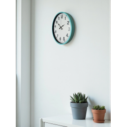 Mey İthalat® 36 Cm Turkuaz Dekoratif Duvar Saati