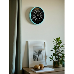 Mey İthalat® 36 Cm Turkuaz Dekoratif Duvar Saati