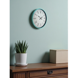 Mey İthalat® 36 Cm Turkuaz Dekoratif Duvar Saati