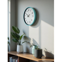 Mey İthalat® 36 Cm Turkuaz Dekoratif Duvar Saati