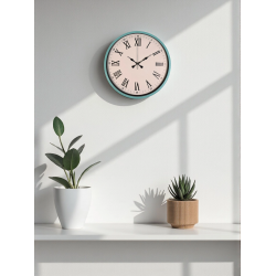 Mey İthalat® 36 Cm Turkuaz Roma Rakamlı Duvar Saati