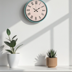 Mey İthalat® 36 Cm Turkuaz Roma Rakamlı Duvar Saati