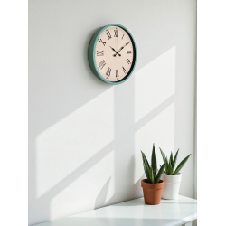 Mey İthalat® 36 Cm Turkuaz Roma Rakamlı Duvar Saati