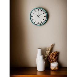 Mey İthalat® 36 Cm Turkuaz Sade Şık Duvar Saati