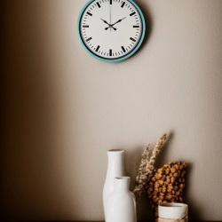 Mey İthalat® 36 Cm Turkuaz Sade Şık Duvar Saati