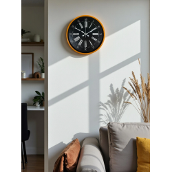 Mey İthalat® 36 Cm Turuncu Dekoratif Duvar Saati