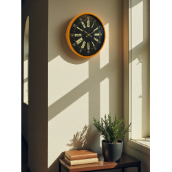 Mey İthalat® 36 Cm Turuncu Dekoratif Duvar Saati