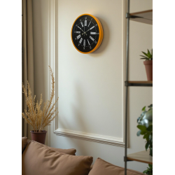 Mey İthalat® 36 Cm Turuncu Dekoratif Duvar Saati