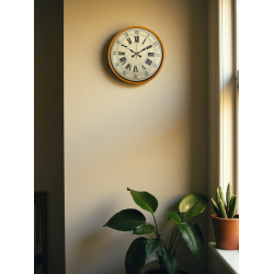 Mey İthalat® 36 Cm Turuncu Nostalji Duvar Saati