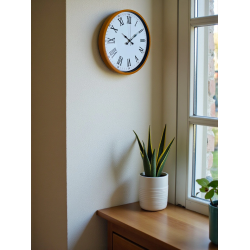 Mey İthalat® 36 Cm Turuncu Roma Rakamlı Duvar Saati