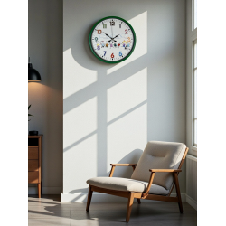 Mey İthalat® 36 Cm Yeşil Çocuk Odası Duvar Saati