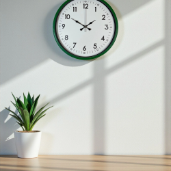 Mey İthalat® 36 Cm Yeşil Dekoratif Duvar Saati