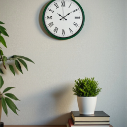 Mey İthalat® 36 Cm Yeşil Roma Rakamlı Duvar Saati