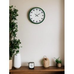 Mey İthalat® 36 Cm Yeşil Sade Dekoratif Duvar Saati