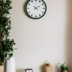 Mey İthalat® 36 Cm Yeşil Sade Dekoratif Duvar Saati