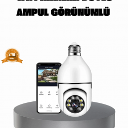 Mey İthalat® 360° Akıllı Güvenlik Kamerası – Duya Takılabilir, Wi-Fi Bağlantılı, Hareket Sensörlü