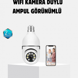 Mey İthalat® 360 Derece Dönebilen Akıllı Duylu Kamera – PTZ, Uzaktan Kontrol, Hareket Algılama