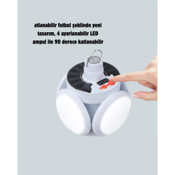 Mey İthalat® 360 Derece Katlanabilir Solar LED Aydınlatma Çadır Lambası