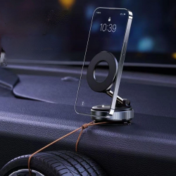 Mey İthalat® 360° Döner Başlıklı Vakumlu Emişli Manyetik Telefon Tutucu – Güçlü Mıknatıslı, İz Bırakmaz