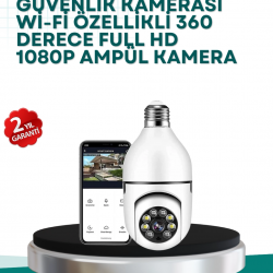 Mey İthalat® 360° Panoramik Görüntüleme Sunan Ampul Tipi Güvenlik Kamerası